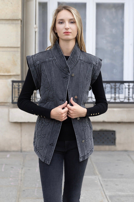 GILET DENIM MATELASSÉ MIO