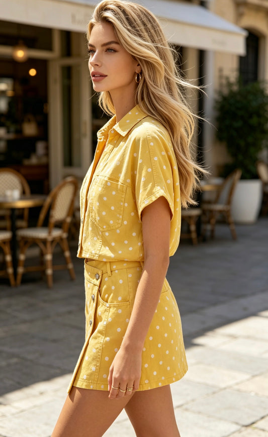 SHORT COTON PETITS POIS AUDREY