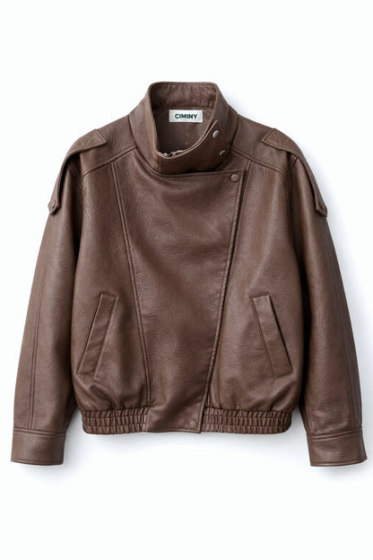 VESTE SIMILICUIR OVERSIZE AMELIE