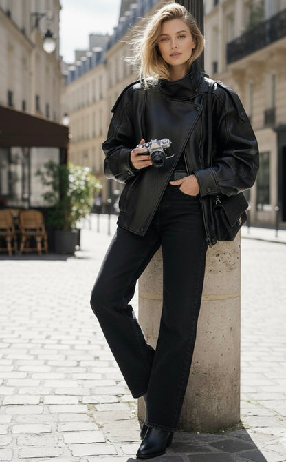 VESTE SIMILICUIR OVERSIZE AMELIE