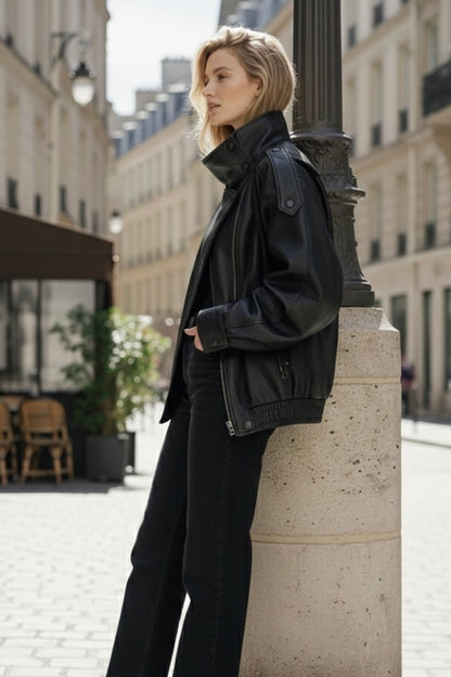 VESTE SIMILICUIR OVERSIZE AMELIE