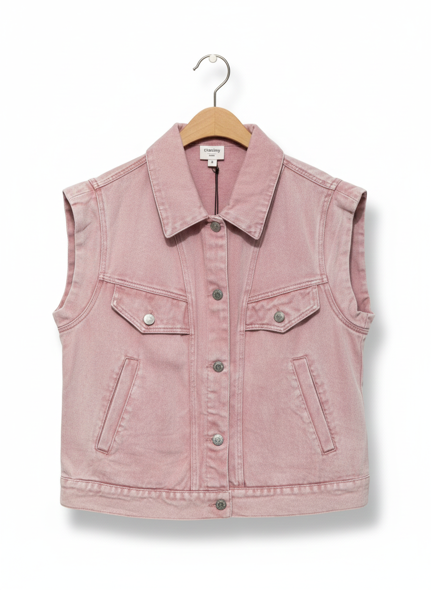 GILET JEAN COLORÉ OPALINE