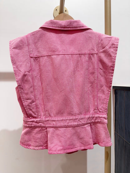 GILET DENIM COLORÉ RAÏSSA