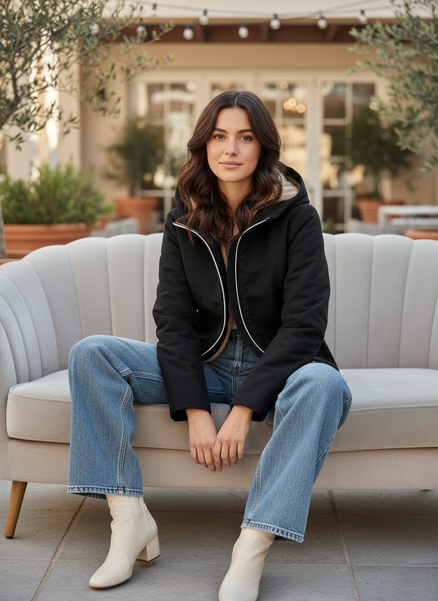BLOUSON FOURRÉ LILAS