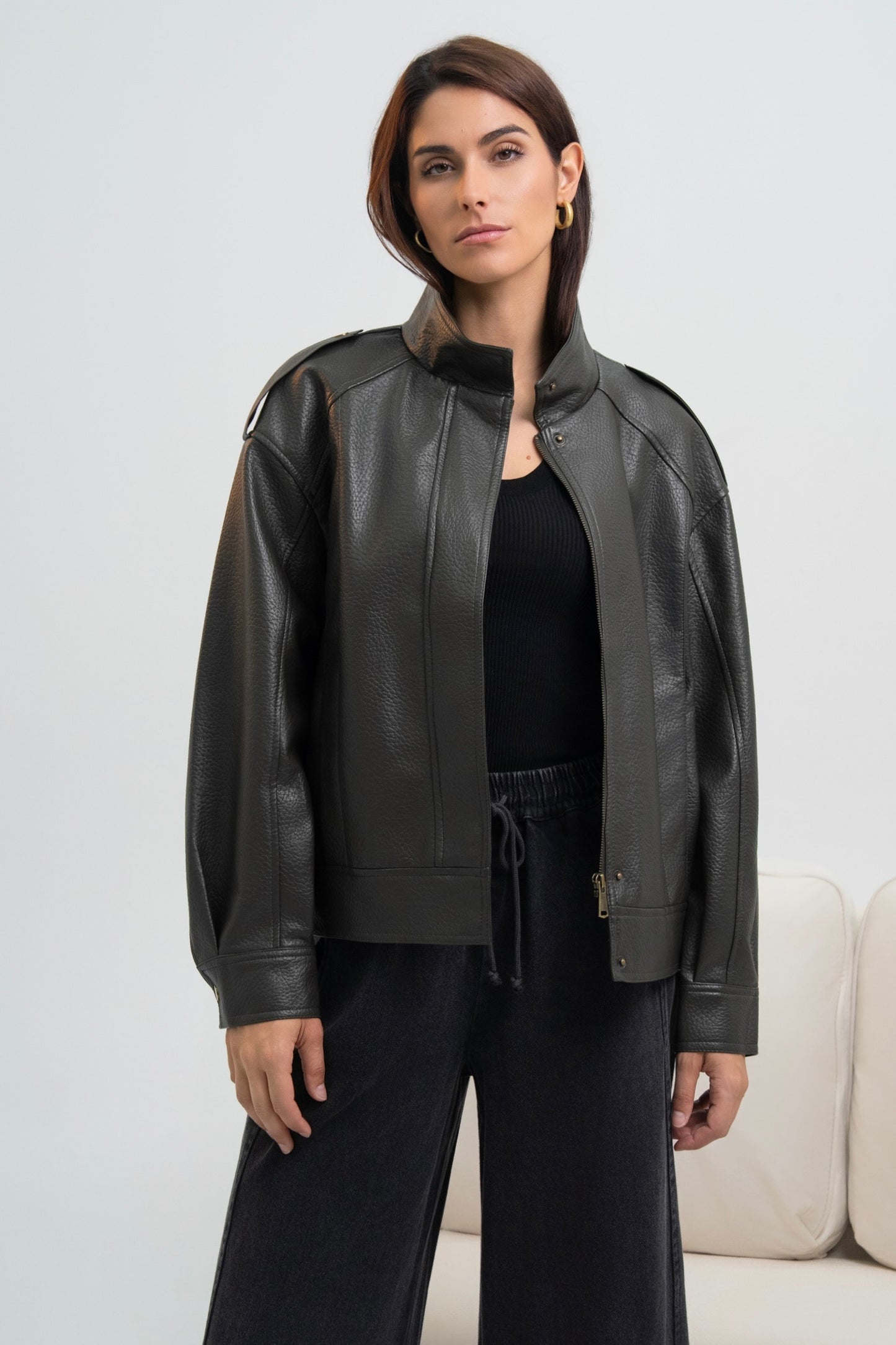 VESTE SIMILICUIR OVERSIZE AMÉLIE