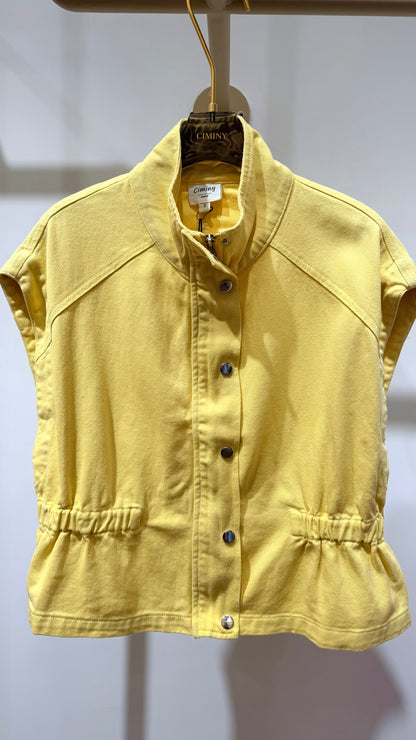 VESTE SANS MANCHES DENIM COLORÉE ÉLODIE