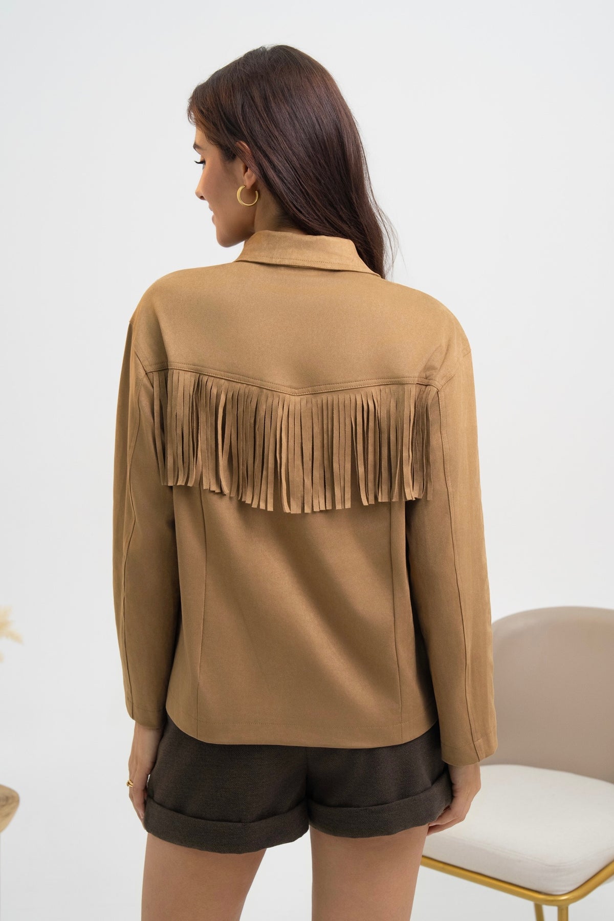 VESTE SUÉDINE À FRANGES MÉLINA