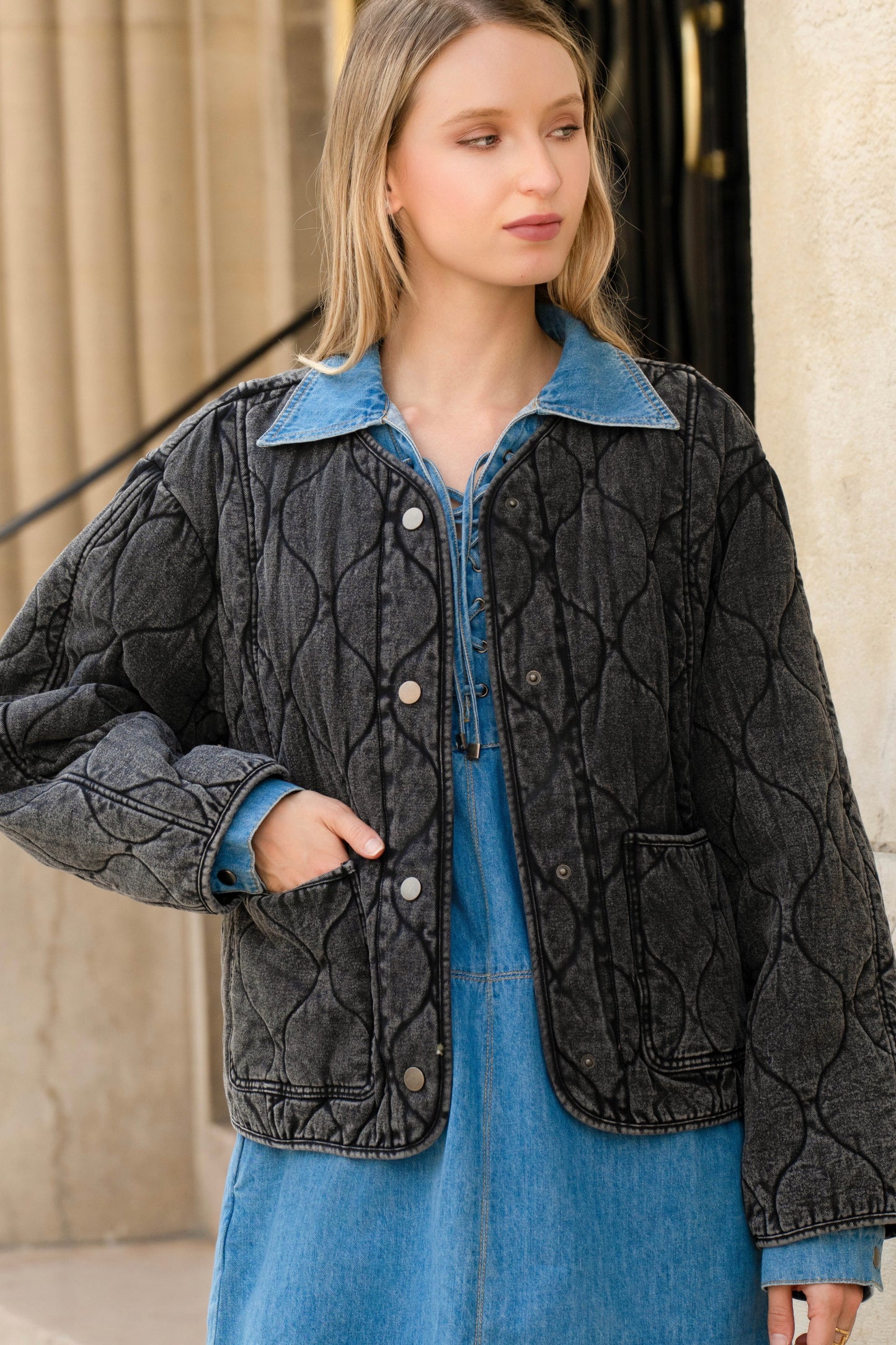 BLOUSON MATELASSÉ PERLINE