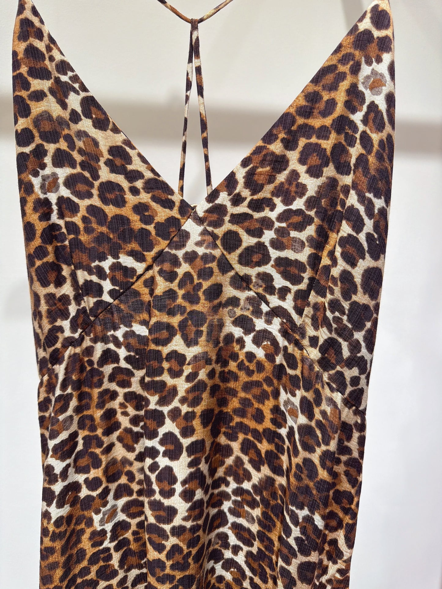 ROBE BRETELLE DÉNUDÉE MAXI LÉOPARD ZELIE