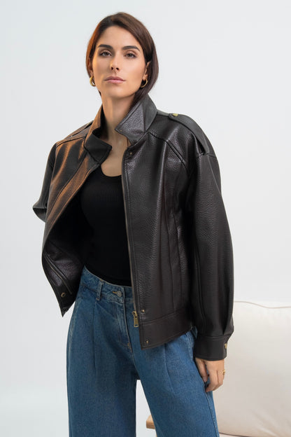 VESTE SIMILICUIR OVERSIZE AMÉLIE