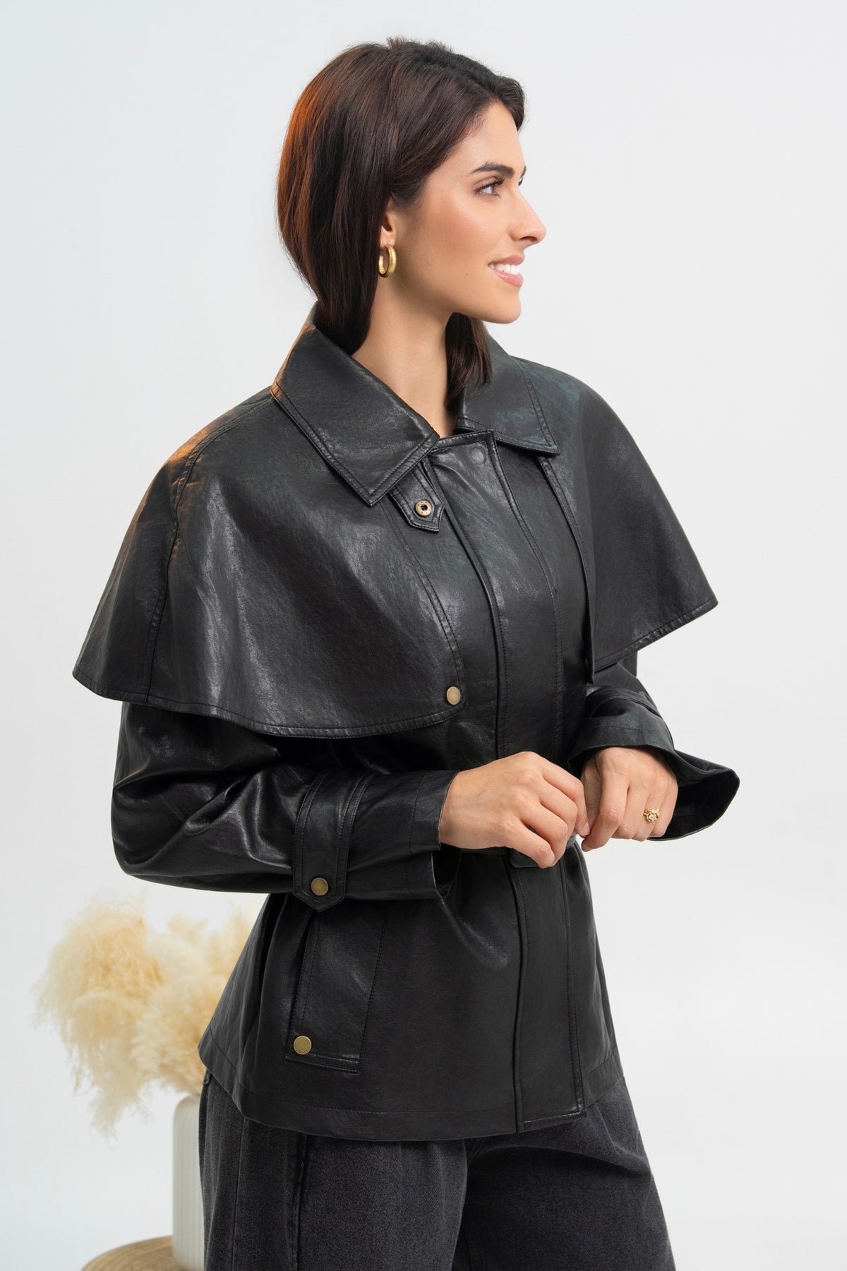 VESTE CAPE SIMILICUIR DIANA