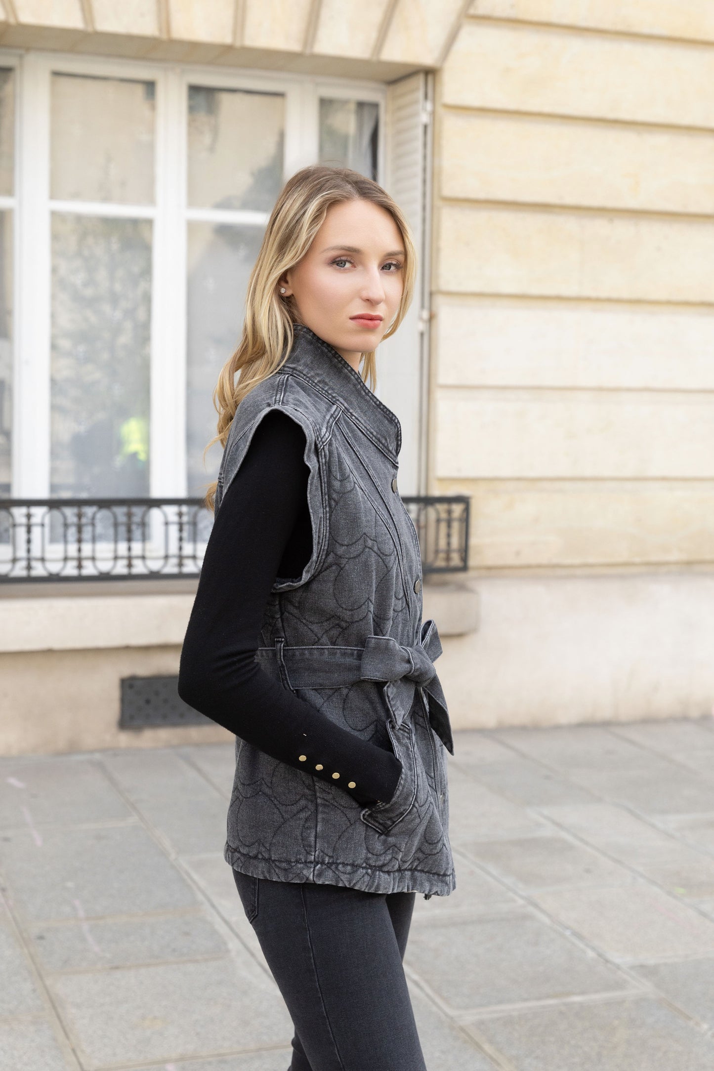 GILET DENIM MATELASSÉ MIO