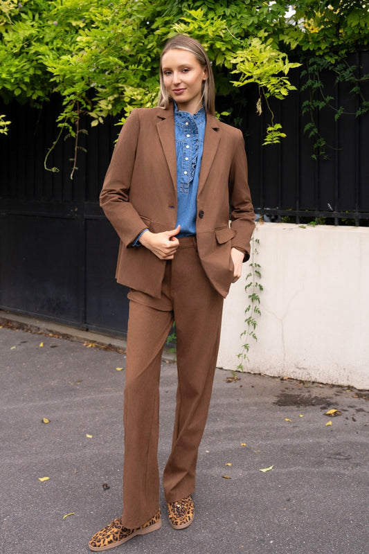 VESTE SUÉDINE SASCHA - CAMEL