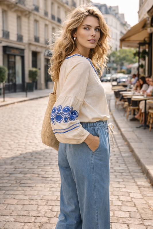 BLOUSE BOHÈME COTON MIMI
