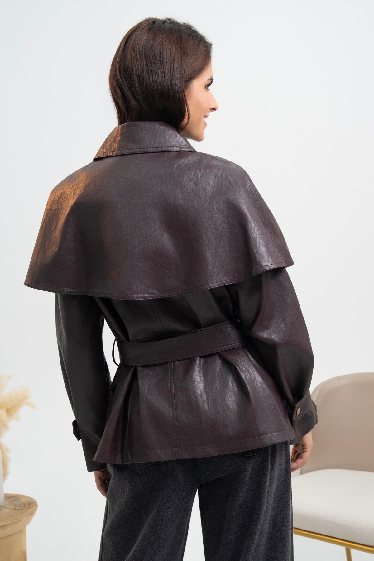 VESTE CAPE SIMILICUIR DIANA
