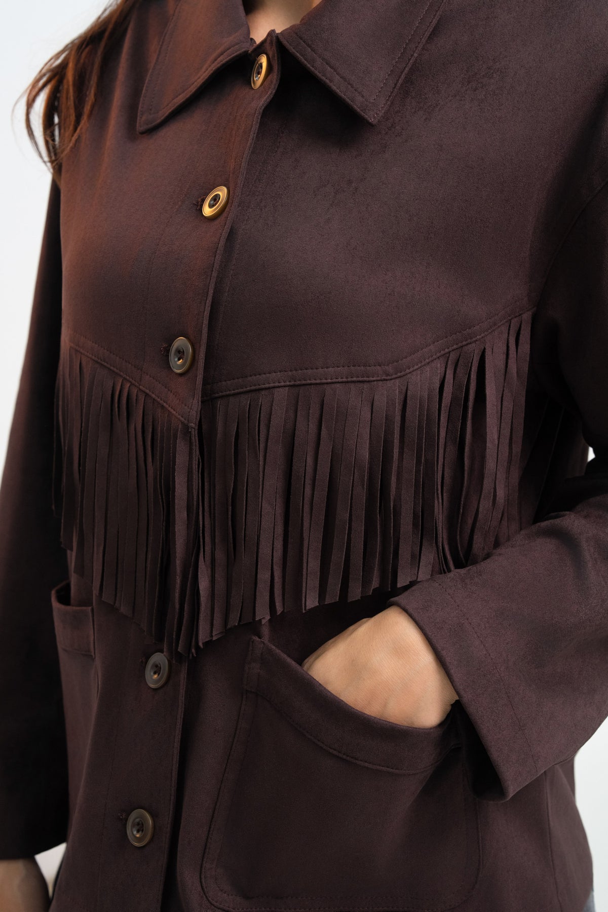 VESTE SUÉDINE À FRANGES MÉLINA