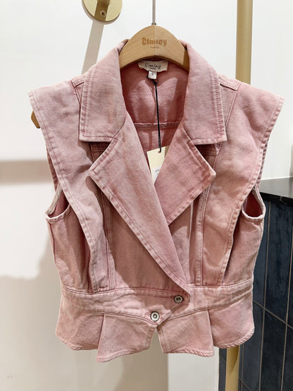 GILET DENIM COLORÉ RAÏSSA
