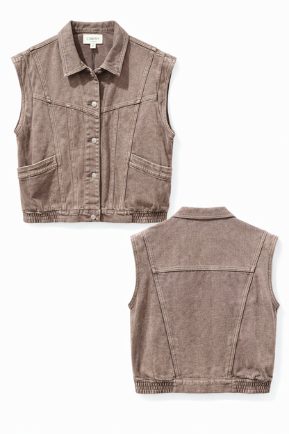 GILET DENIM COLORÉ CLARENCE