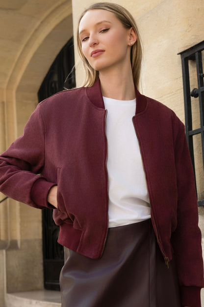 BLOUSON SUÉDINE LYS