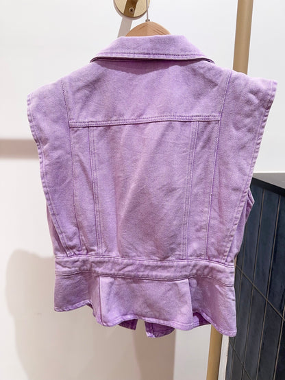 GILET DENIM COLORÉ RAÏSSA