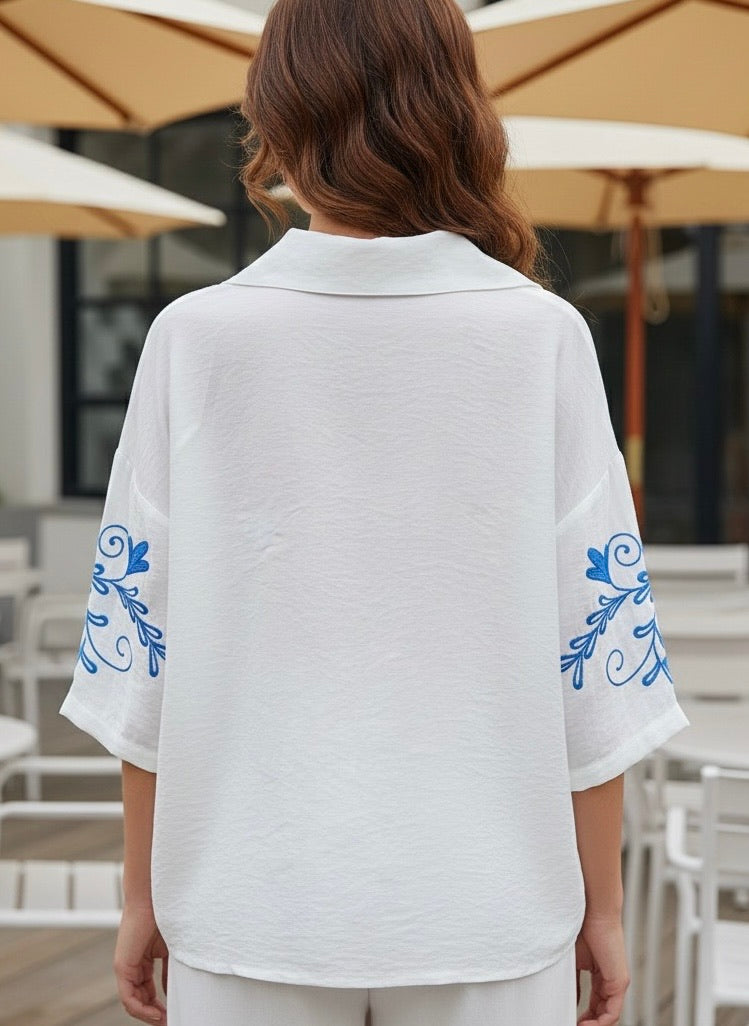 CHEMISE BRODÉE OCÉANE