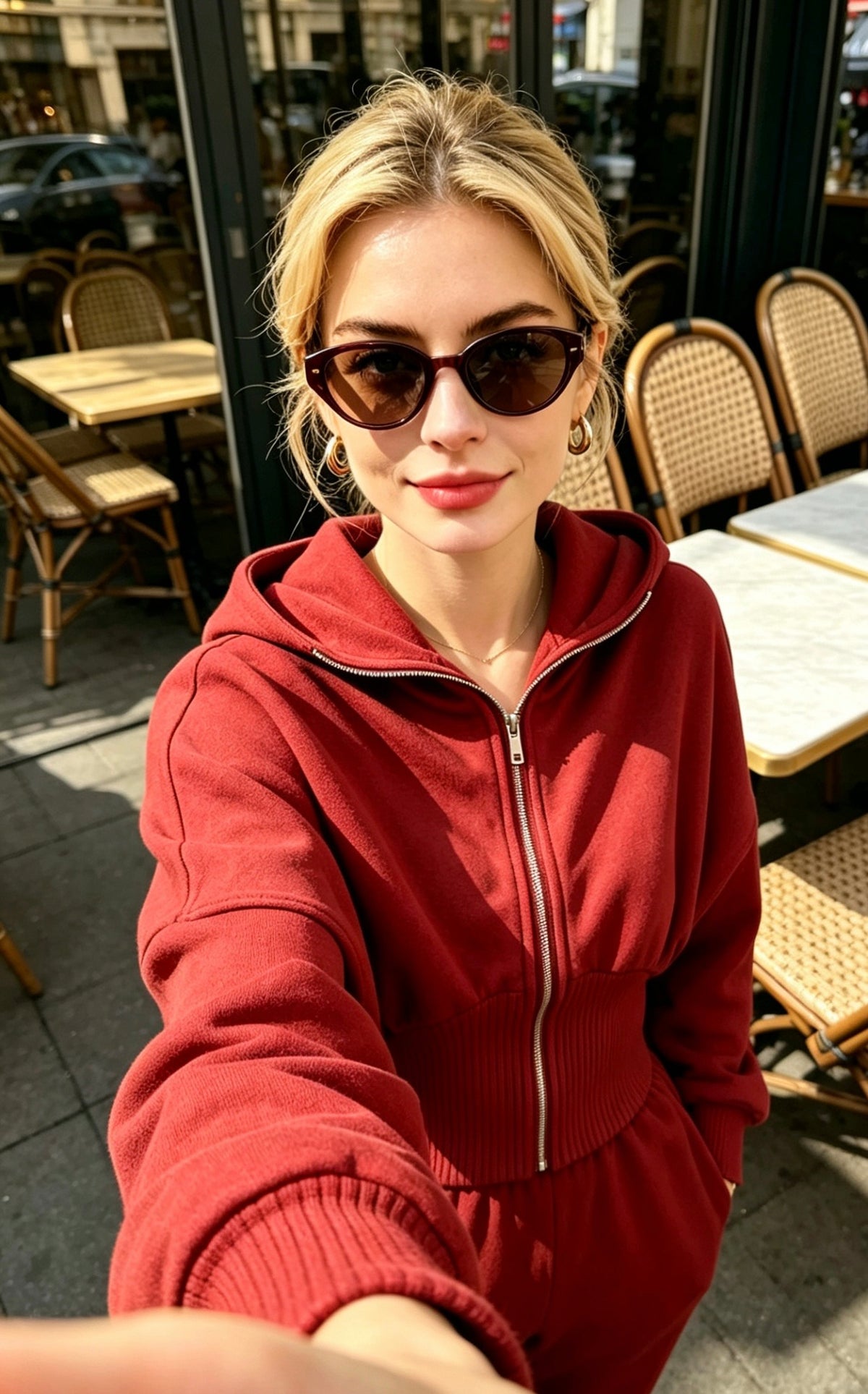GILET SWEAT CAPUCHE FLORA