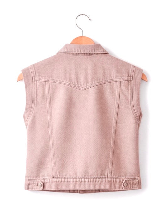 GILET JEAN COLORÉ OPALINE