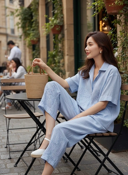 ENSEMBLES HAUT+PANTALON BRODÉE NAÉVA