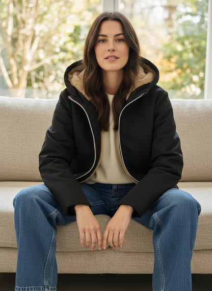 BLOUSON FOURRÉ LILAS