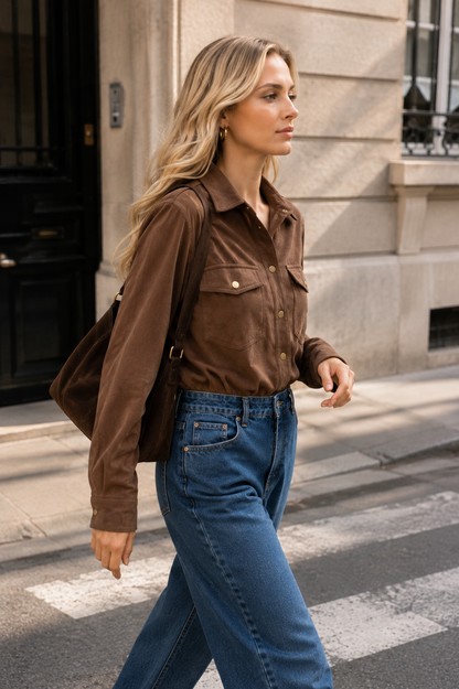 CHEMISE SUÉDINE VIOLETTE