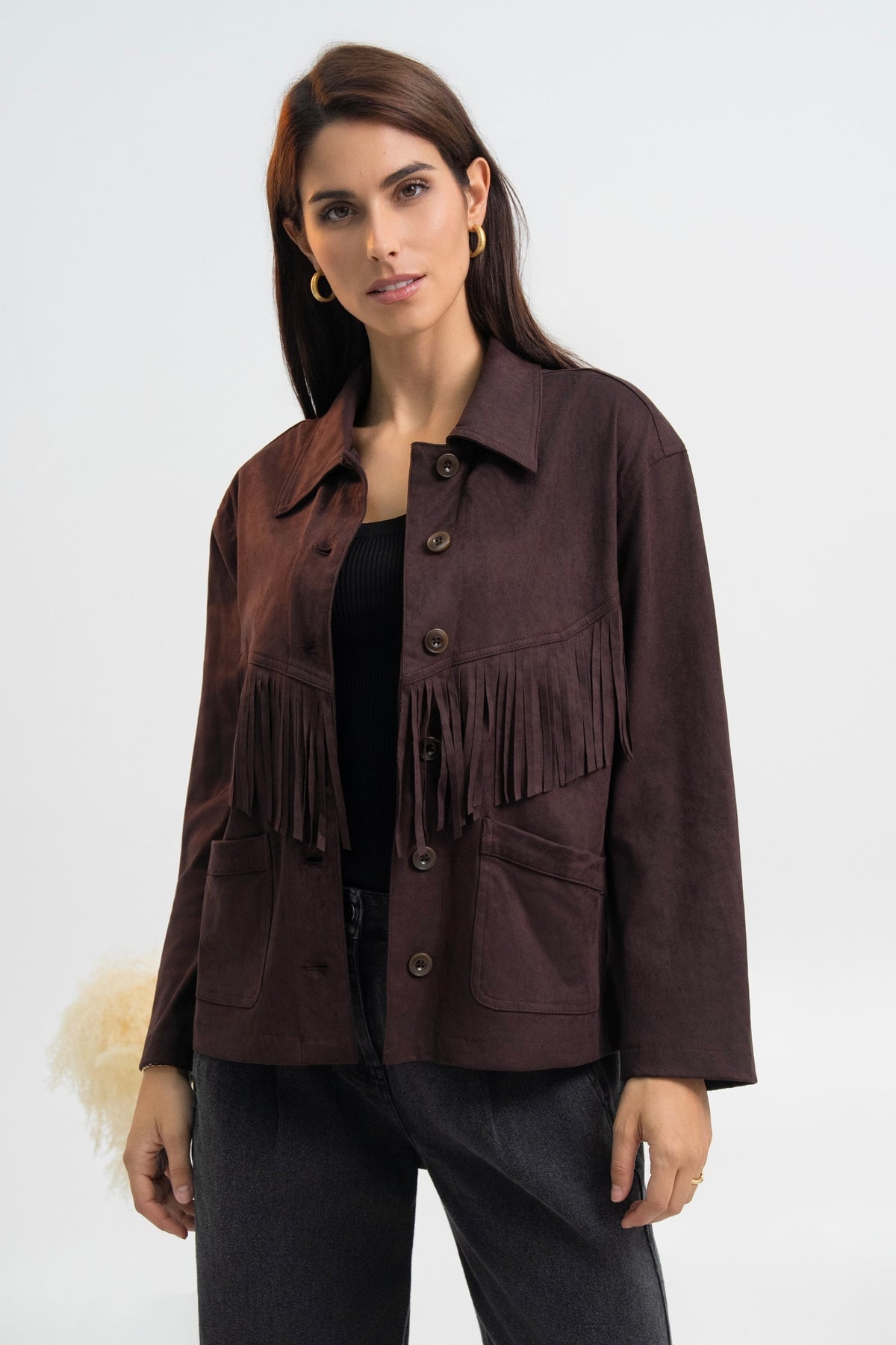 VESTE SUÉDINE À FRANGES MÉLINA