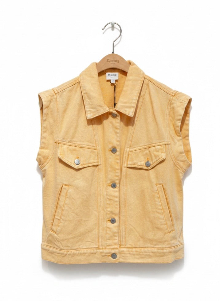 GILET JEAN COLORÉ OPALINE