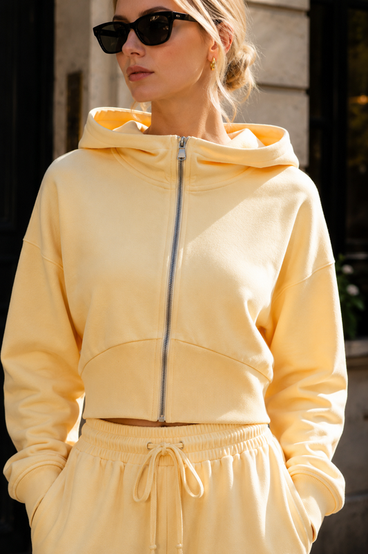 GILET SWEAT CAPUCHE FLORA