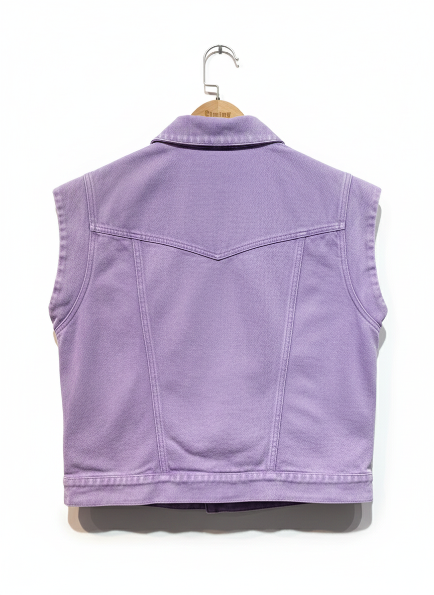 GILET JEAN COLORÉ OPALINE