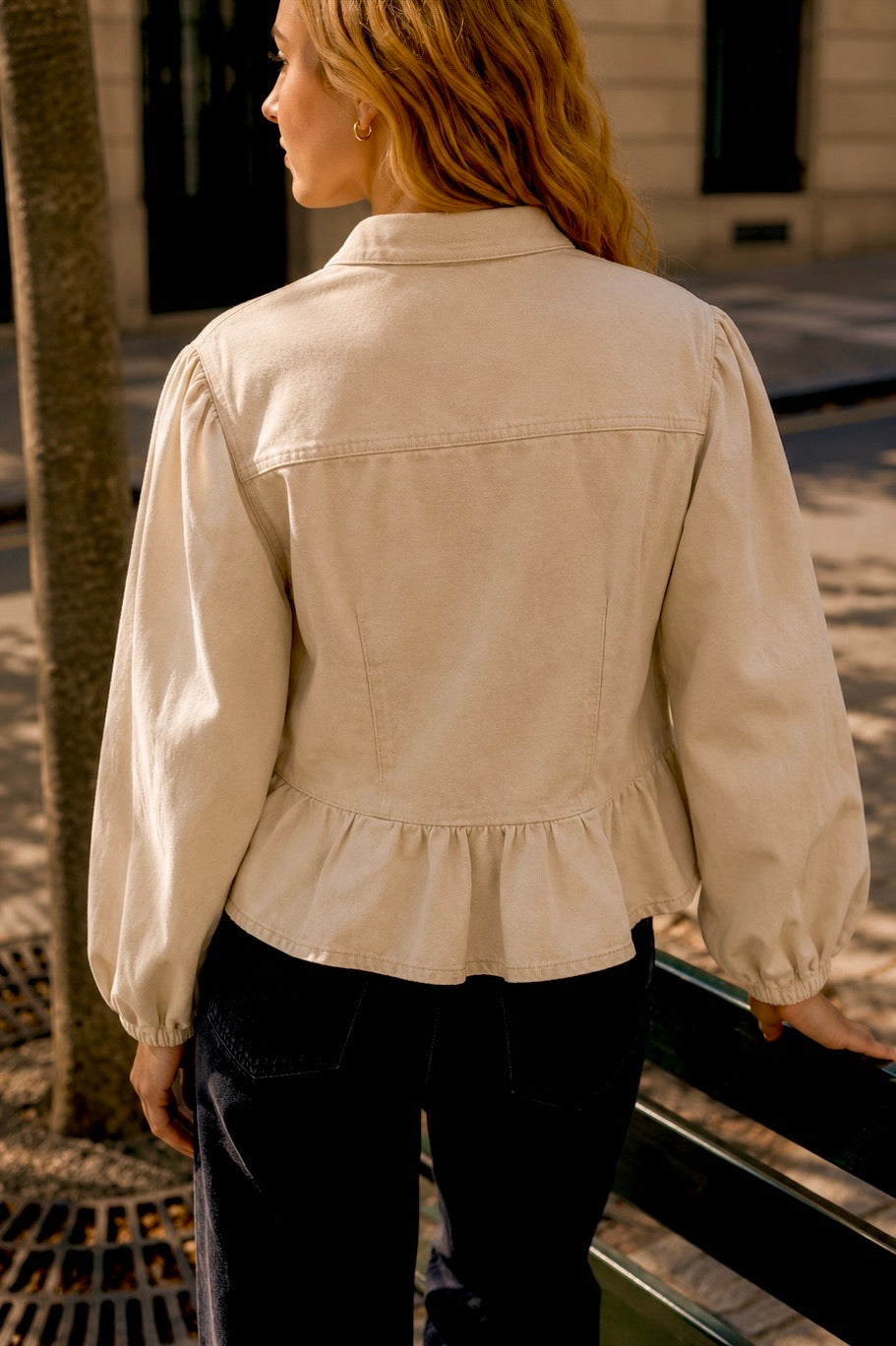 CHEMISE DENIM BOUTONS CHINOIS JISO