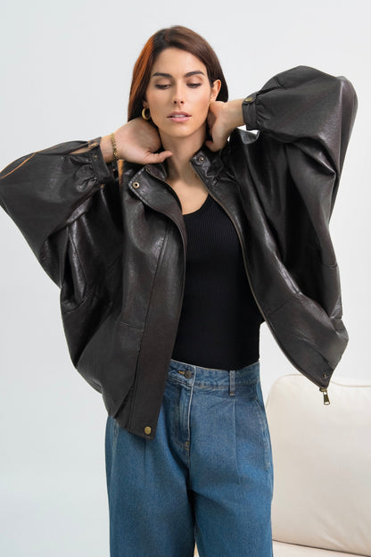 VESTE SIMILICUIR ASTRID