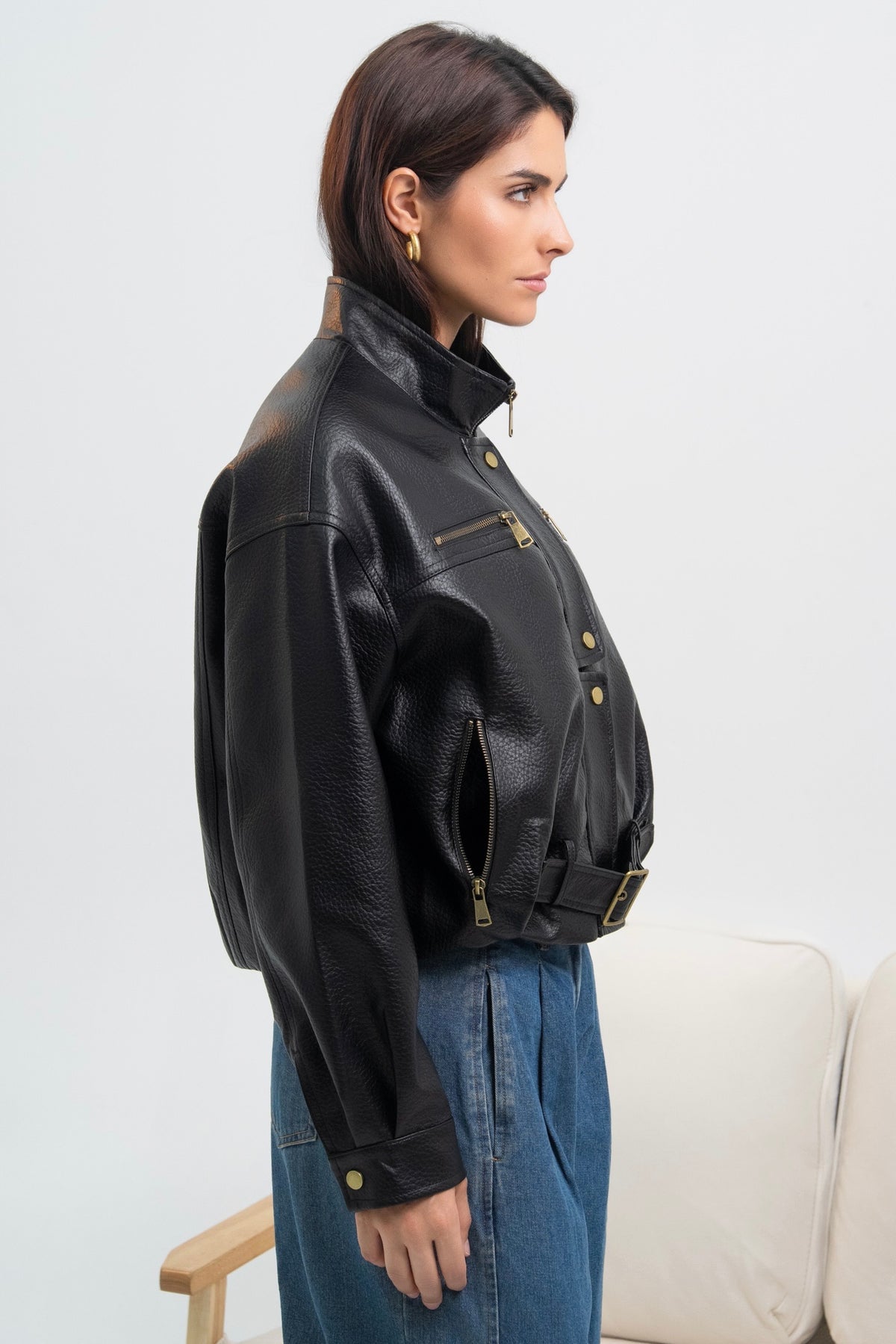VESTE SIMILICUIR LÉONIE