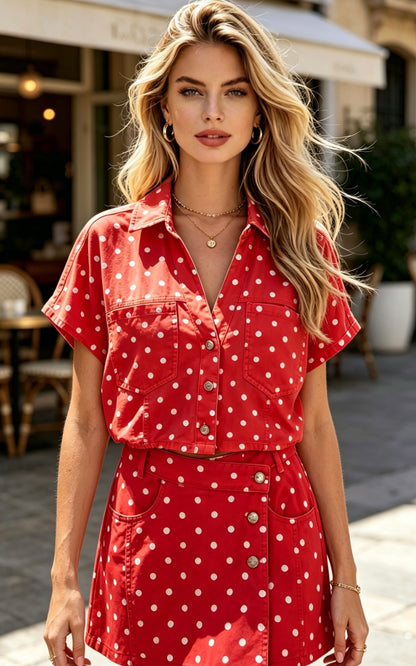 SHORT COTON PETITS POIS AUDREY