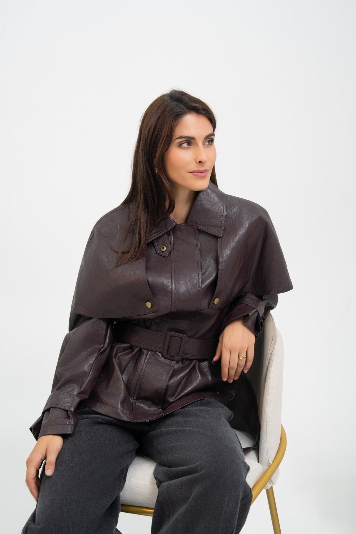 VESTE CAPE SIMILICUIR DIANA