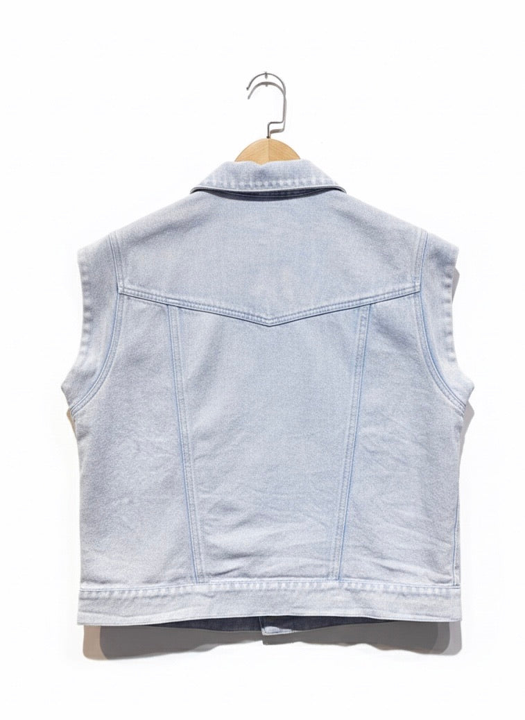 GILET JEAN COLORÉ OPALINE