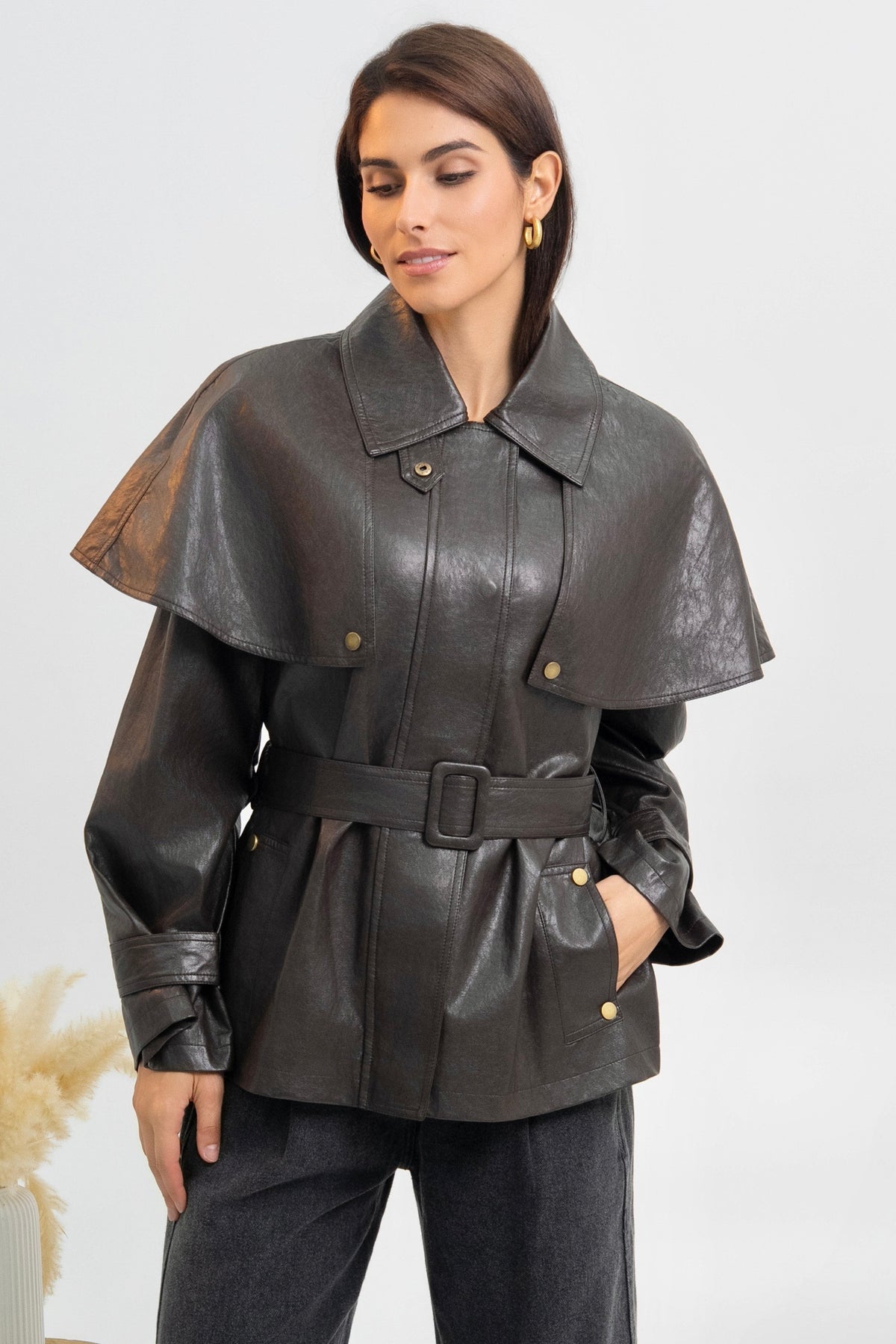 VESTE CAPE SIMILICUIR DIANA