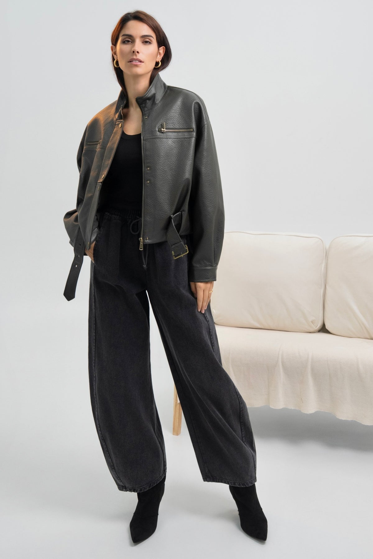 VESTE SIMILICUIR LÉONIE