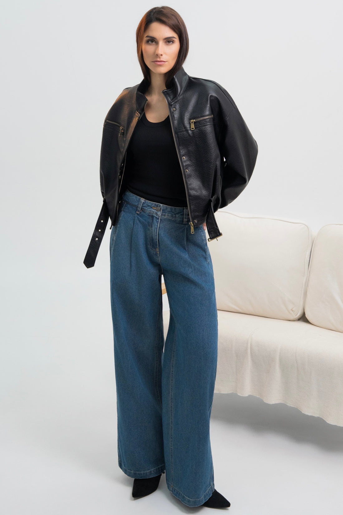 VESTE SIMILICUIR LÉONIE