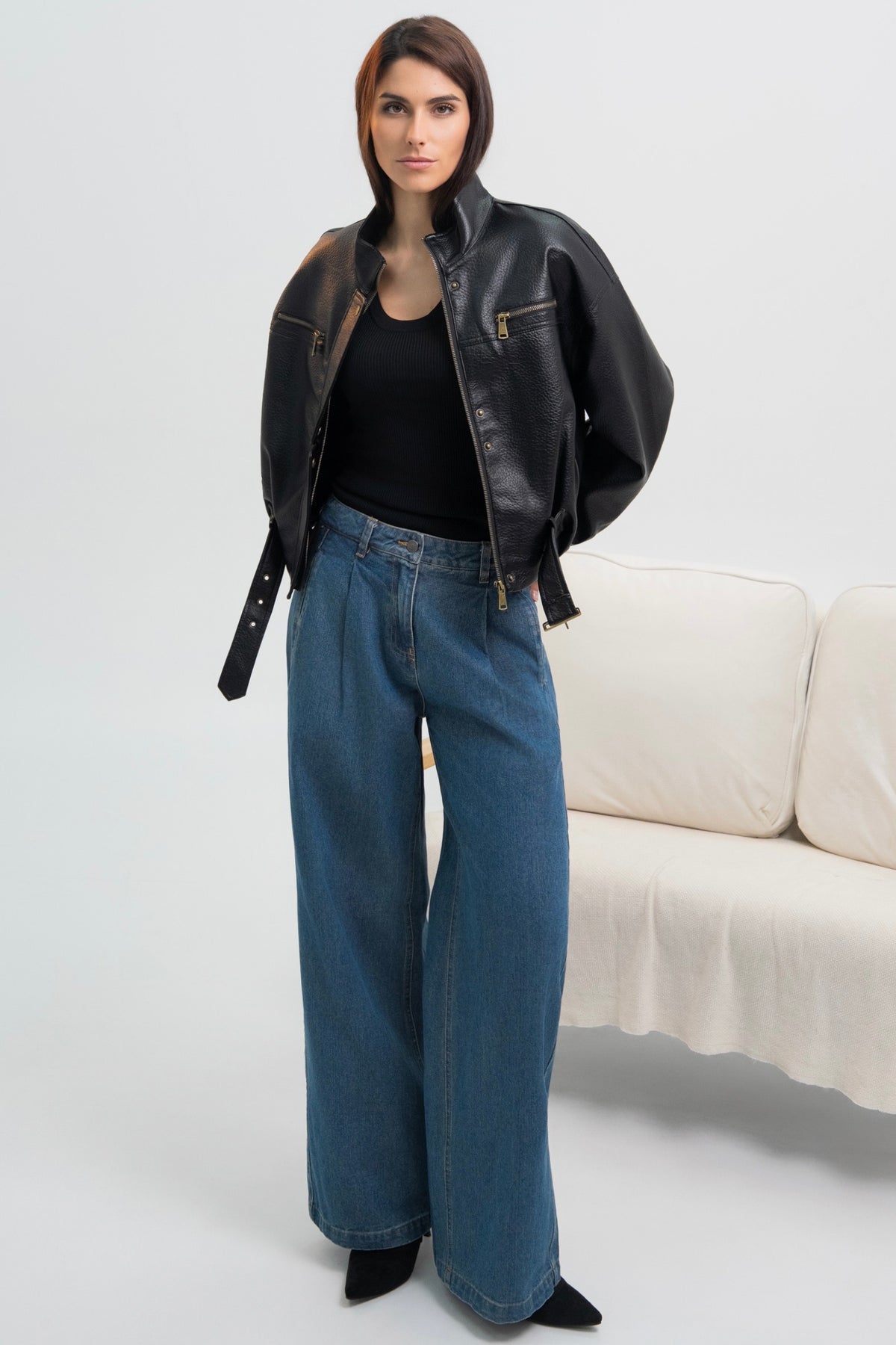 VESTE SIMILICUIR LÉONIE