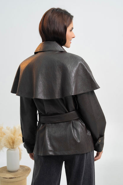 VESTE CAPE SIMILICUIR DIANA