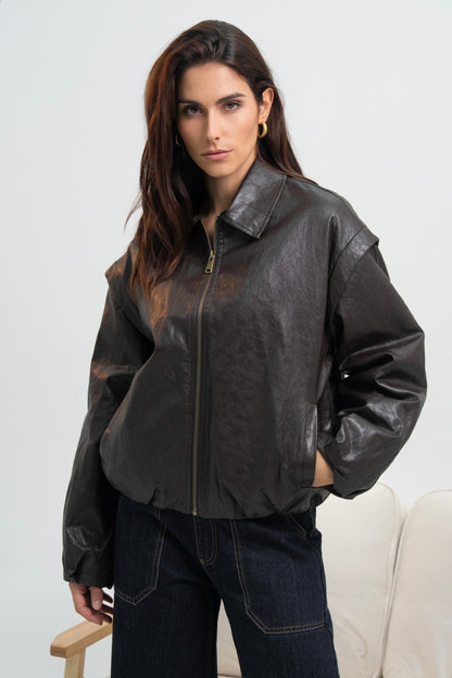 VESTE SIMILICUIR LÉA