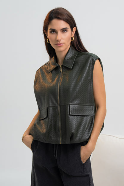 GILET SIMILICUIR ROMANE