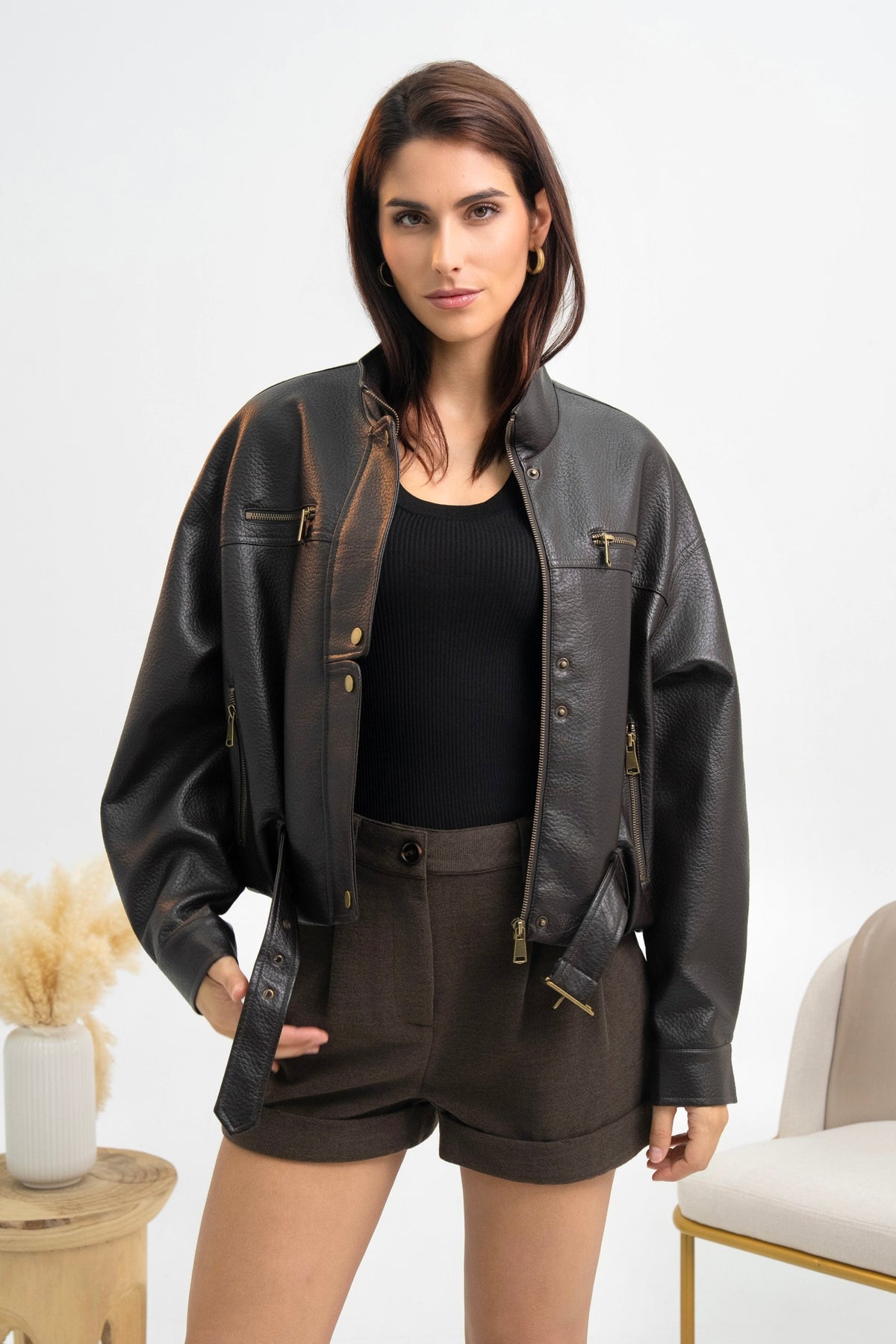 VESTE SIMILICUIR LÉONIE