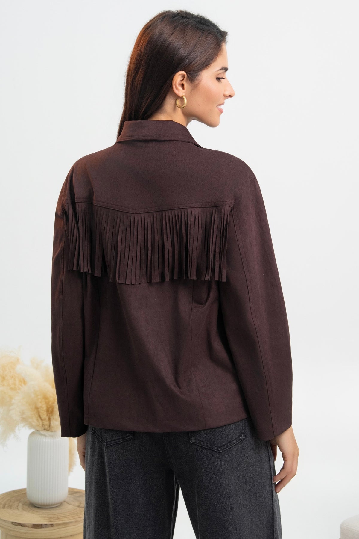 VESTE SUÉDINE À FRANGES MÉLINA