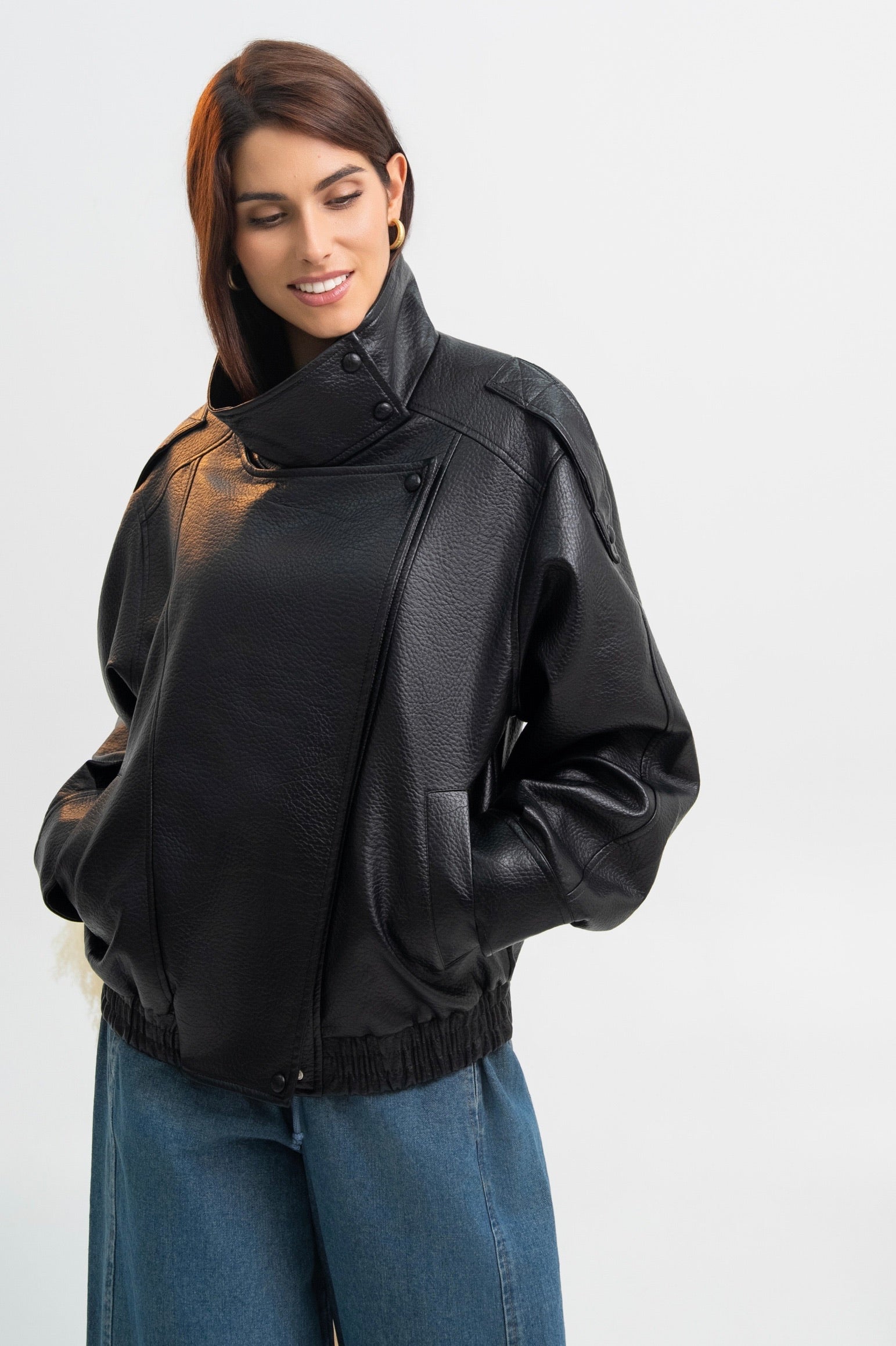 VESTE SIMILICUIR OVERSIZE AMÉLIE